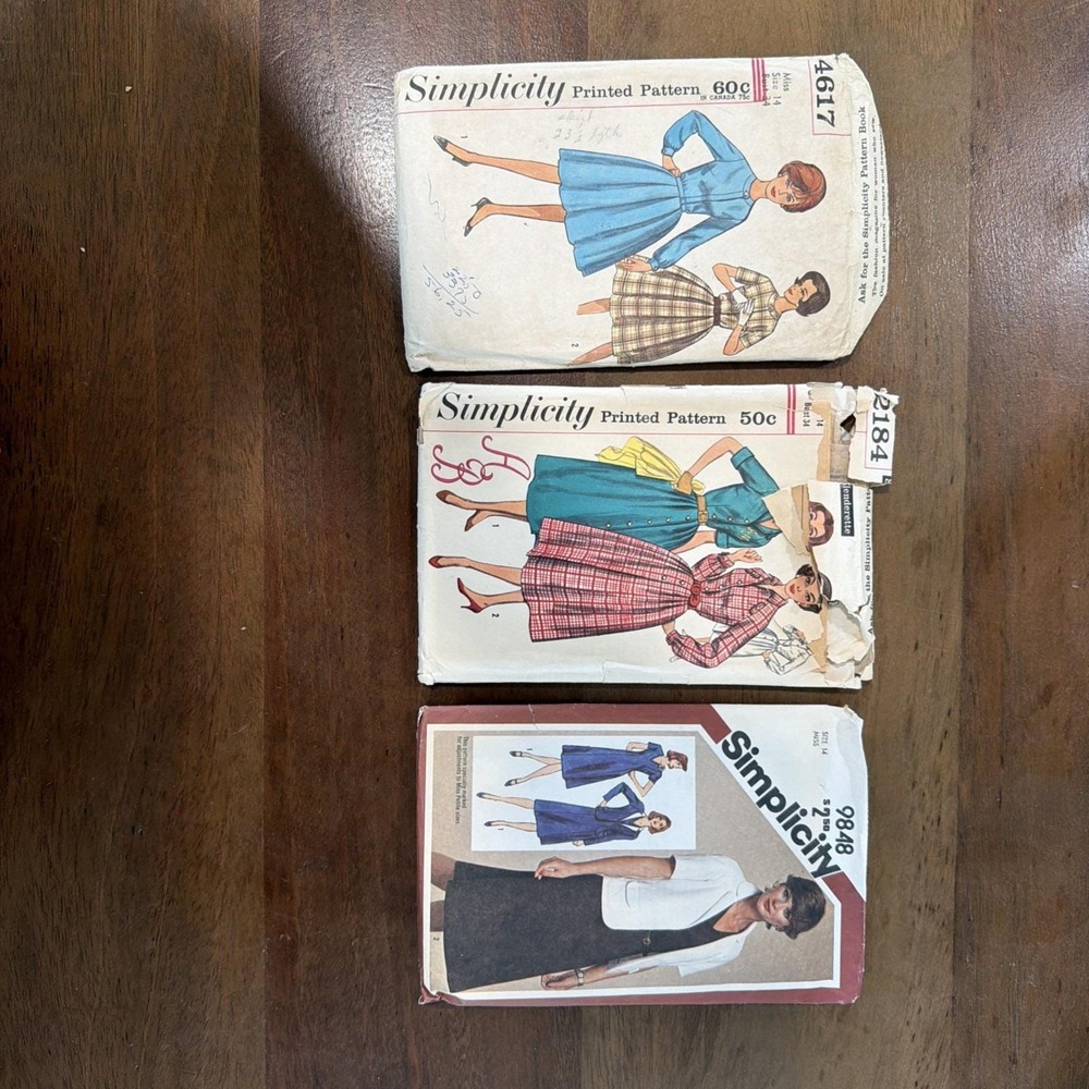 3- Vintage Simplicity Sewing Patterns Misses Size 14